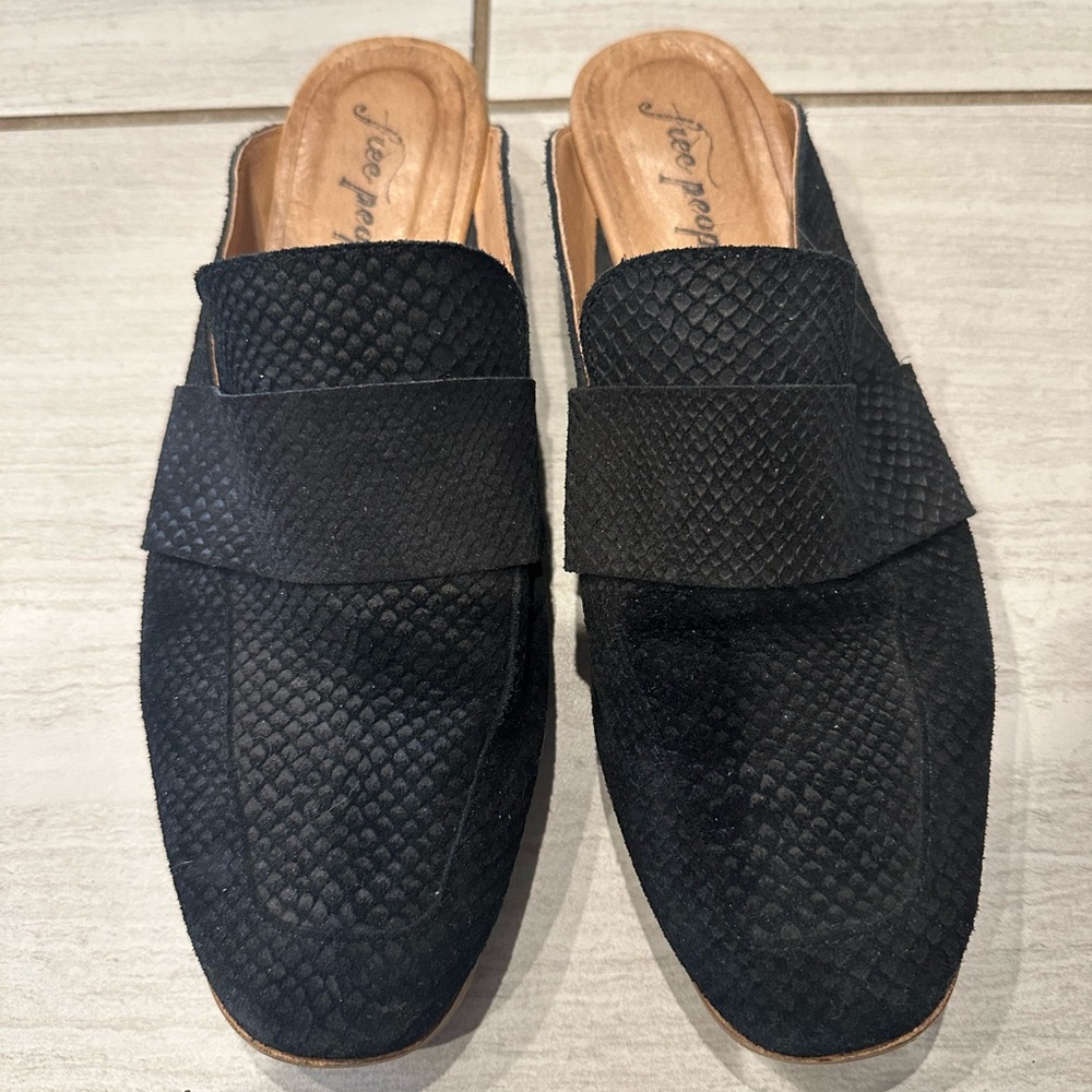 Free People suede loafer mules